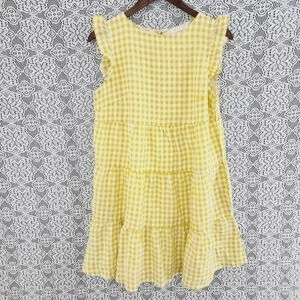 Kirundo crewneck ruffle sleeve checker mini tunic dress M